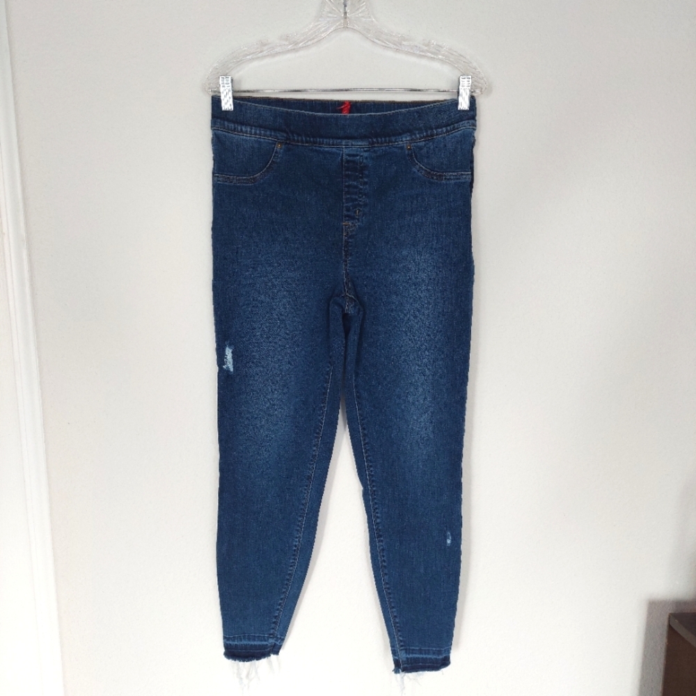 Spanx Distressed Ankle Pull On Skinny Jeans Size XL